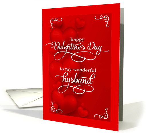 for Husband Valentine Romantic Red Hearts card (1509438)