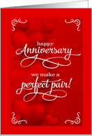 Wedding Anniversary Romantic Red Hearts card