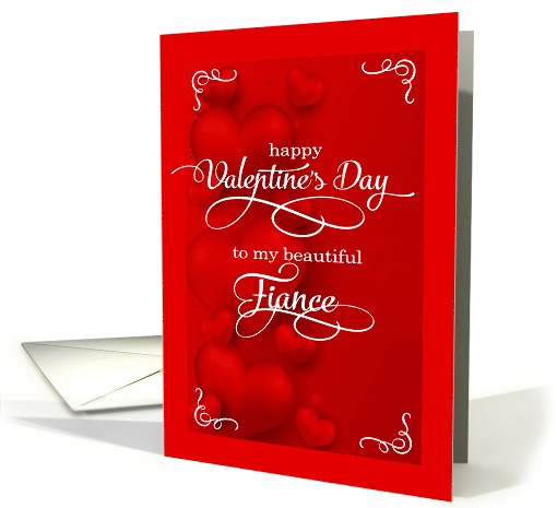 for Fiance Valentine's Day Romantic Red Hearts card (1509608)