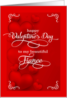 for Fiance Valentine’s Day Romantic Red Hearts card