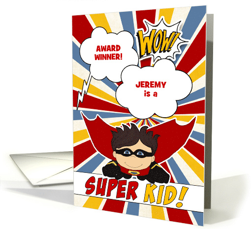 Award Winner Congratulations for Boy Kids Superhero Custom card