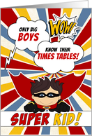 Only Big Boys Know Their Times Tables Superhero Comic Theme card