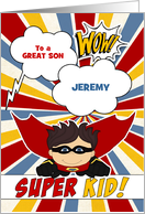 Foster Son Encouragement Superhero Comic Theme Custom card