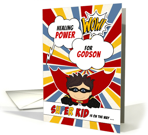 for Godson Get Well Boy Superhero Comic Book Theme card (1511184)