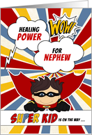 for Nephew Get Well Boy Superhero Comic Book Theme card