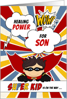 for Son Get Well Boy Superhero Comic Book Theme card