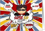 for Son Get Well Boy Superhero Comic Book Theme card