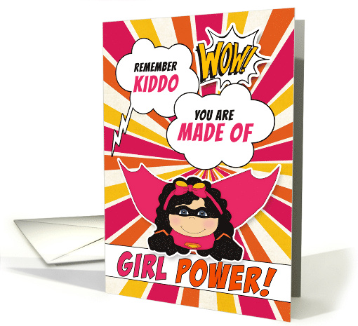 Girl Power Encouragement Superhero Pink Comic Theme card (1511504)