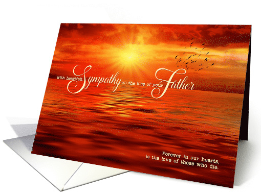 Loss of a Father Sympathy Sunset Ocean card (1512034)