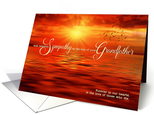 Loss of Grandfather Sympathy Sunset Ocean card (1512220)