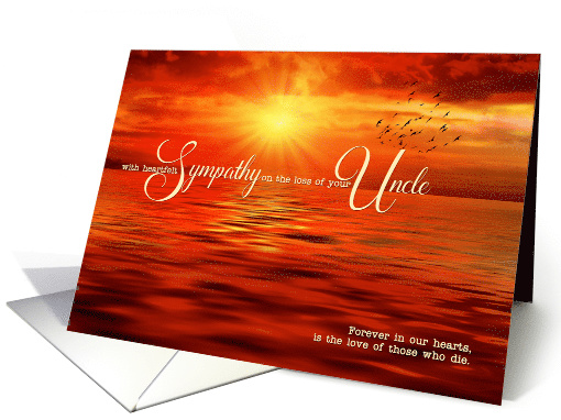 Loss of a Uncle Sympathy Sunset Ocean card (1512234)