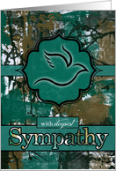 with Sympathy Teal and Brown Urban Graffiti Theme with Dove card