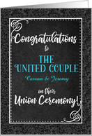 Civil Union or Commitment Congratulation Damask Custom card