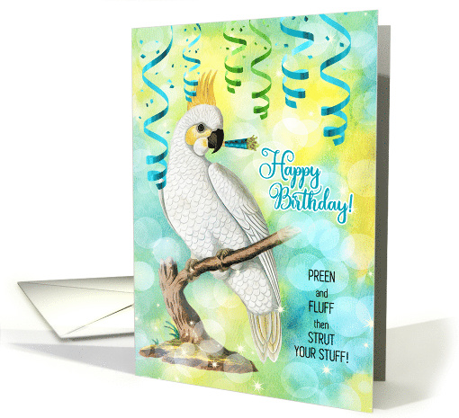 Parrot Lover Birthday with Cockatoo and Fun Bird Lover Message card