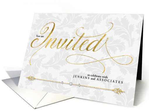 General Use Business Invitation Faux Gold Leaf Elegance Custom card