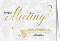 Dinner Meeting Business Invitation Faux Gold Leaf Custom Blank card