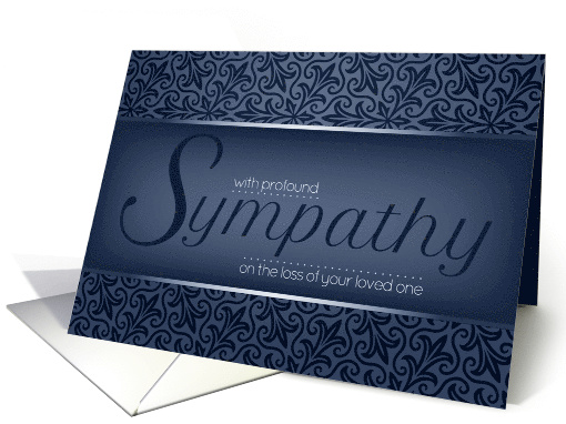 With Sympathy Elegant Styling in Deep Shades of Grayish Blue card