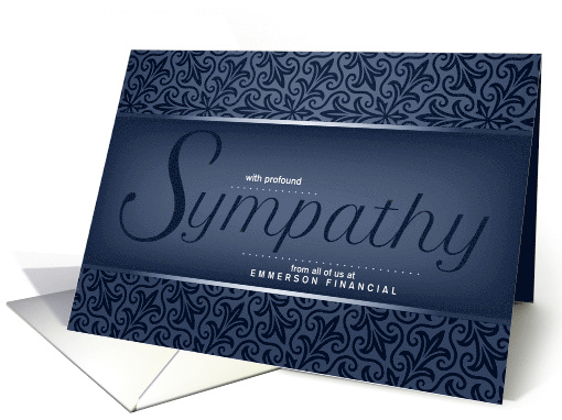Custom Business Sympathy Elegant in Deep Shades of Grayish Blue card