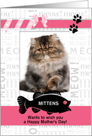 from the Cat Fun Mother’s Day Pink and Black with Pet’s Photo card