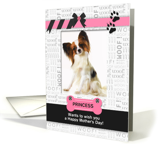 from the Dog Fun Mother's Day Pink and Black with Pet's Photo card