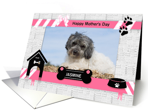 from the Dog Fun Mother's Day Pink and Black with Pet's Photo card