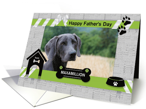 from the Dog Fun Father's Day Green and Black with Pet's Photo card