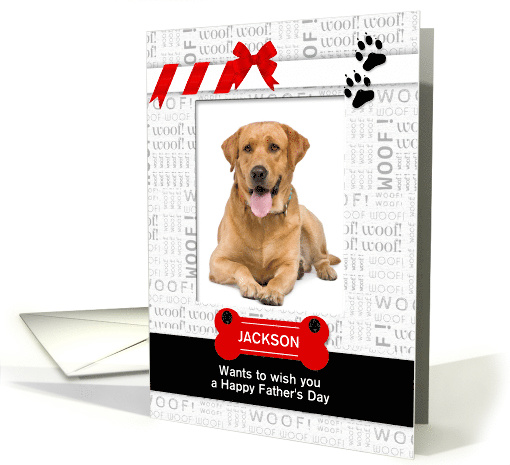 from the Dog Fun Father's Day Red and Black with Pet's Photo card