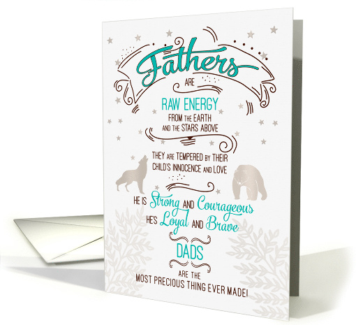 Father's Day Sentimental Typography for Dad Turquoise and Brown card