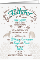 Father’s Day Sentimental Typography for Dad Turquoise and Brown card