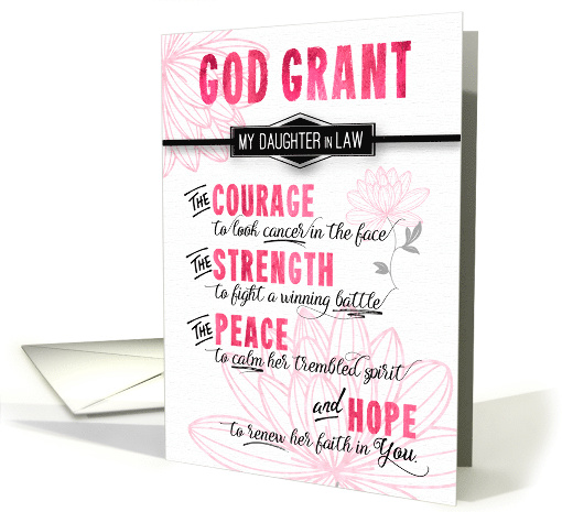for Daughter in Law Fighting Cancer Pink Sending a Prayer... (1525104)