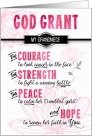 for Grandniece Fighting Cancer Pink Sending a Prayer Religious card