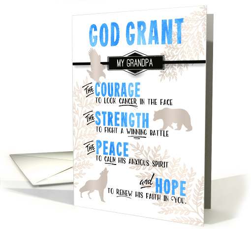for Grandpa Fighting Cancer Wildlife Themed Religious Prayer card