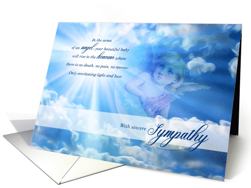Loss of a Baby Sympathy with Little Angel and Spiritual Message card