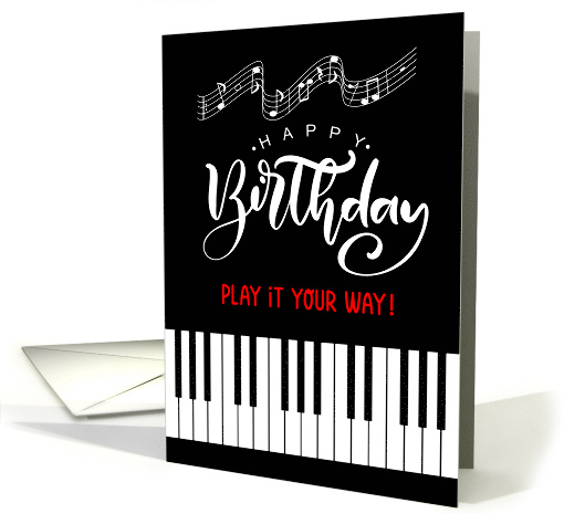 Music Themed Birthday Piano Keys with Musical Notes card (1526782)