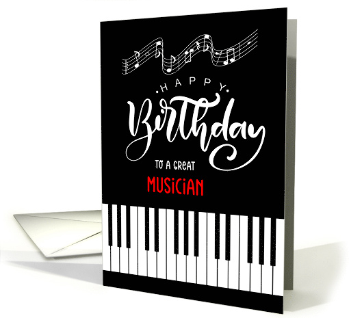 Musician's Birthday Piano Keys with Musical Notes card (1526784)