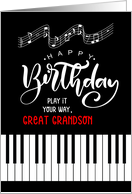 Great Grandson’s Birthday Music Theme Piano Keys card