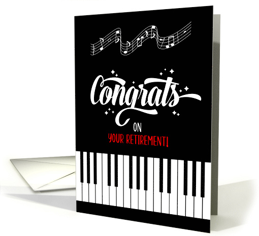 Music Teacher Retirement Piano Keys and Musical Notes card (1528170)