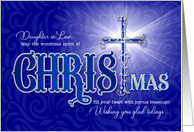 for Daughter in Law Religious Christmas Blessings with Christian Cross card