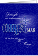for Goddaughter Religious Christmas Blessings with Christian Cross card
