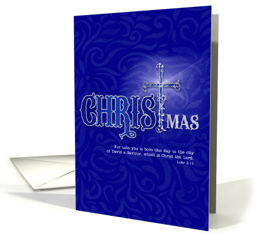 Religious Christmas Blessings with Christian Cross Rejoice card
