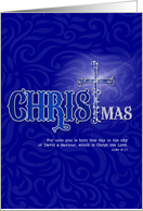 Religious Christmas Blessings with Christian Cross Rejoice