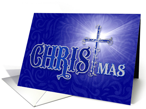 Religious Christmas Blessings with Christian Cross Rejoice card