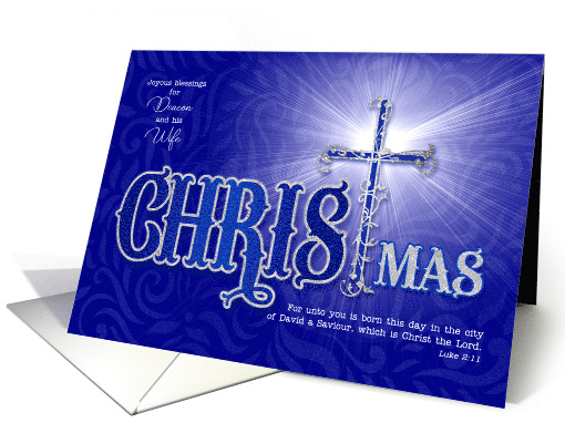 for Deacon and Wife Religious Christmas Blessings Christian Cross card