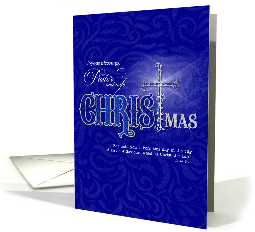 for Pastor and Wife Religious Christmas Blessings Christian Cross card