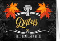 Latin Thanksgiving Grateful Belssings Chalkboard Blank card