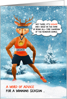Funny Dasher Reindeer Christmas with Athletes Humor card