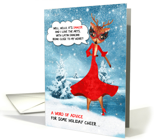 Funny Dancer Reindeer Christmas with Latin Dance Theme card (1539204)