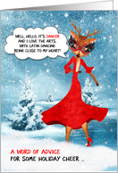 Funny Dancer Reindeer Christmas with Latin Dance Theme card