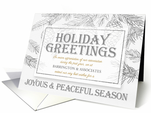 Business Holiday Greetings in Silver and Gold Custom card (1541114)