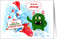 for Young Brother Monster Christmas for Children with Custom card